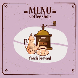 Coffee menu template for shop with vector