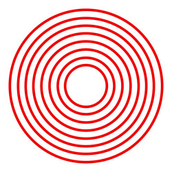 red concentric circles forming a circular pattern vector image