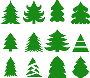 Cartoon christmas trees Royalty Free Vector Image