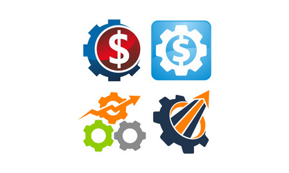 Gear template icon set Royalty Free Vector Image