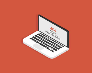 isometric laptop computer device with error vector image