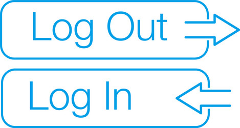 login and log out buttons with arrows can be used vector image