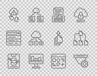 set line server data web hosting filter setting vector image