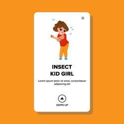 Children insect kid girl vector