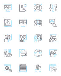 software engineering linear icons set development vector