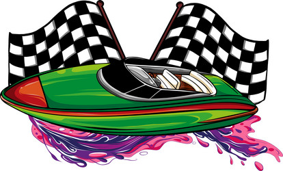 Speedboat flat isolated Royalty Free Vector Image