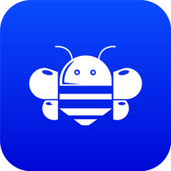 bee icon blue vector