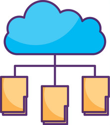 cloud computing with folder vector image