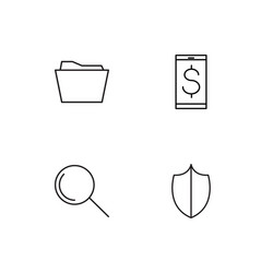 cyber security linear icons set simple outline vector image