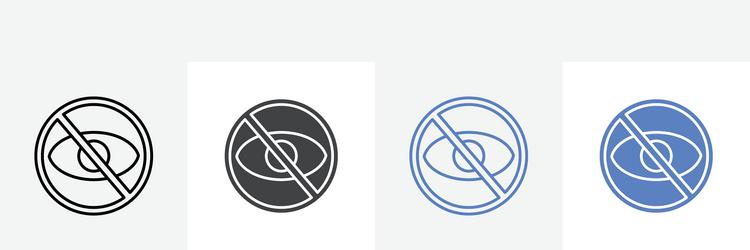 hide icon set use for web ui or app vector image