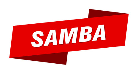 Samba banner template ribbon label sign vector