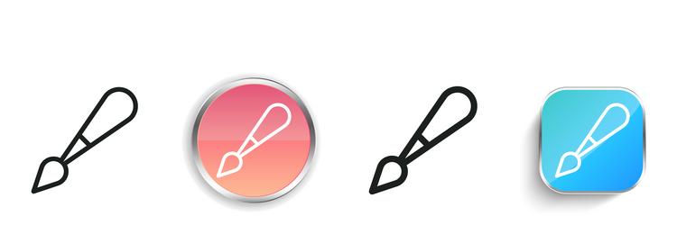 brush icon thin linear regular and button style vector image