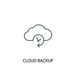cloud backup concept line icon simple element vector image