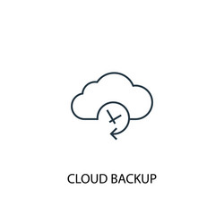 cloud backup concept line icon simple element vector