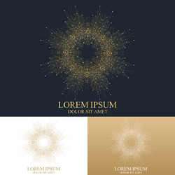 geometric abstract round form with connected line vector image