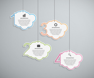 Infographic design template in the form of clouds vector