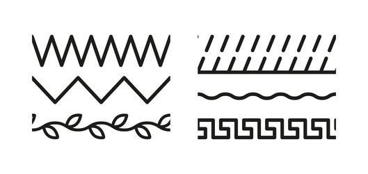 overlock zigzag seamless elements set of machine vector image