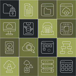 Set line browser files hierarchy organogram chart vector