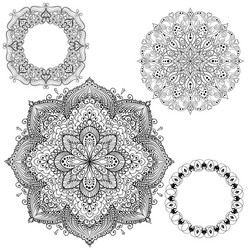 Set of circular patterns isolated vector