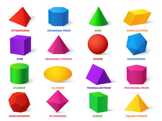 Realistic 3d basic shapes sphere shape Royalty Free Vector
