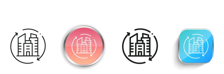 headquarter icon thin linear regular and button vector image