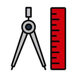 icon of compasses and scale vector