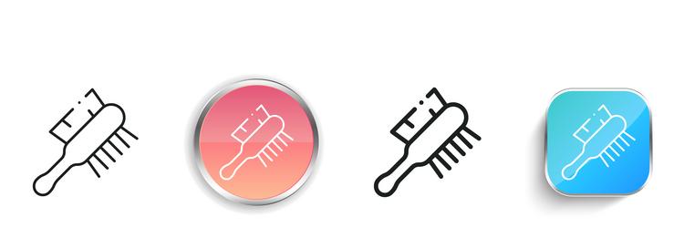 brush icon thin linear regular and button style vector image