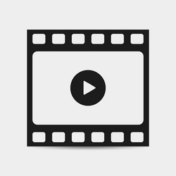 Play video icon isolated on grey background film vector