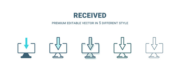 Add call icon in 5 different style outline filled Vector Image