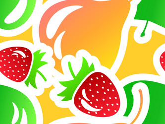 Seamless pattern with strawberry apple and pear vector