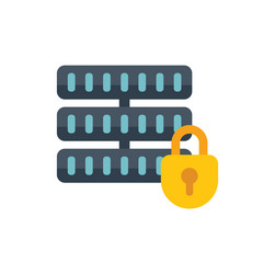 server data icon flat privacy protect vector