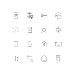 web linear thin icons set outlined simple vector image