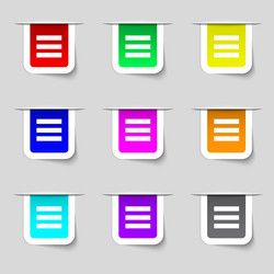 align text to the width icon sign set vector image