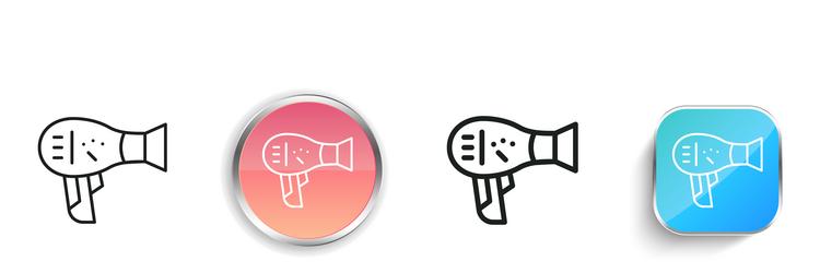 brush icon thin linear regular and button style vector image