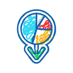 diagram loading statistical data icon doodle vector image