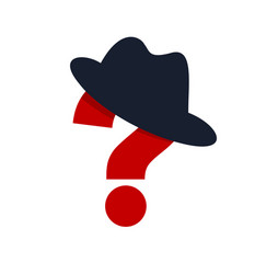 incognito concept question mark with hat like vector