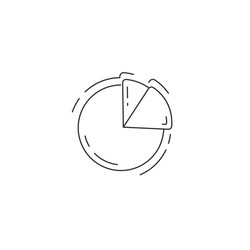 Pie chart statistics line icon circle segment vector