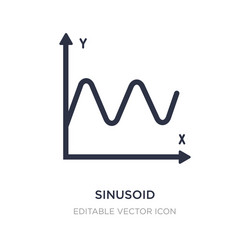 Sinusoid icon on white background simple element vector