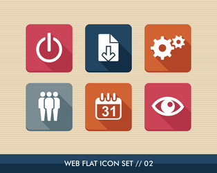 Web apps square flat icons set vector