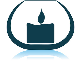 Candle in glass icon vector