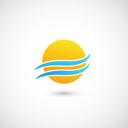 Sunset and sea waves Royalty Free Vector Image