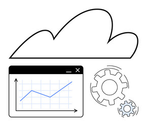 cloud computing analytics with data graph vector image