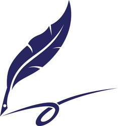 Feathers pen black icon silhouette logo goose Vector Image