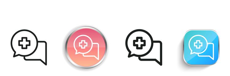 health icon thin linear regular and button style vector image