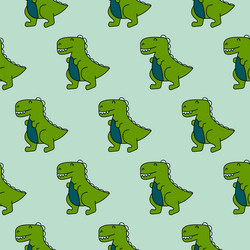 90s Dinosaur Seamless Pattern - Green vector