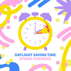 Daylight Saving Time ends concept. The hand of the clocks turning to winter  and summer time. Vector illustration in modern flat style design. Stock  Vector