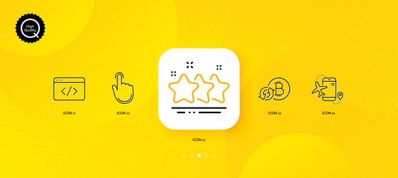 Stars hand click and seo script minimal line vector