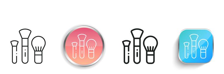 brushes icon thin linear regular and button style vector image
