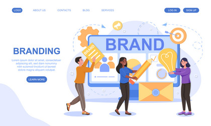 concept brand building workflow vector