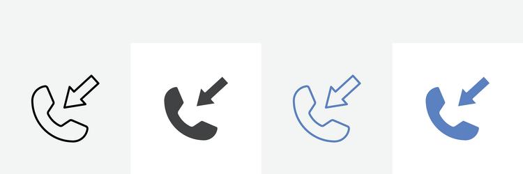 incoming call set use for web ui or app vector image